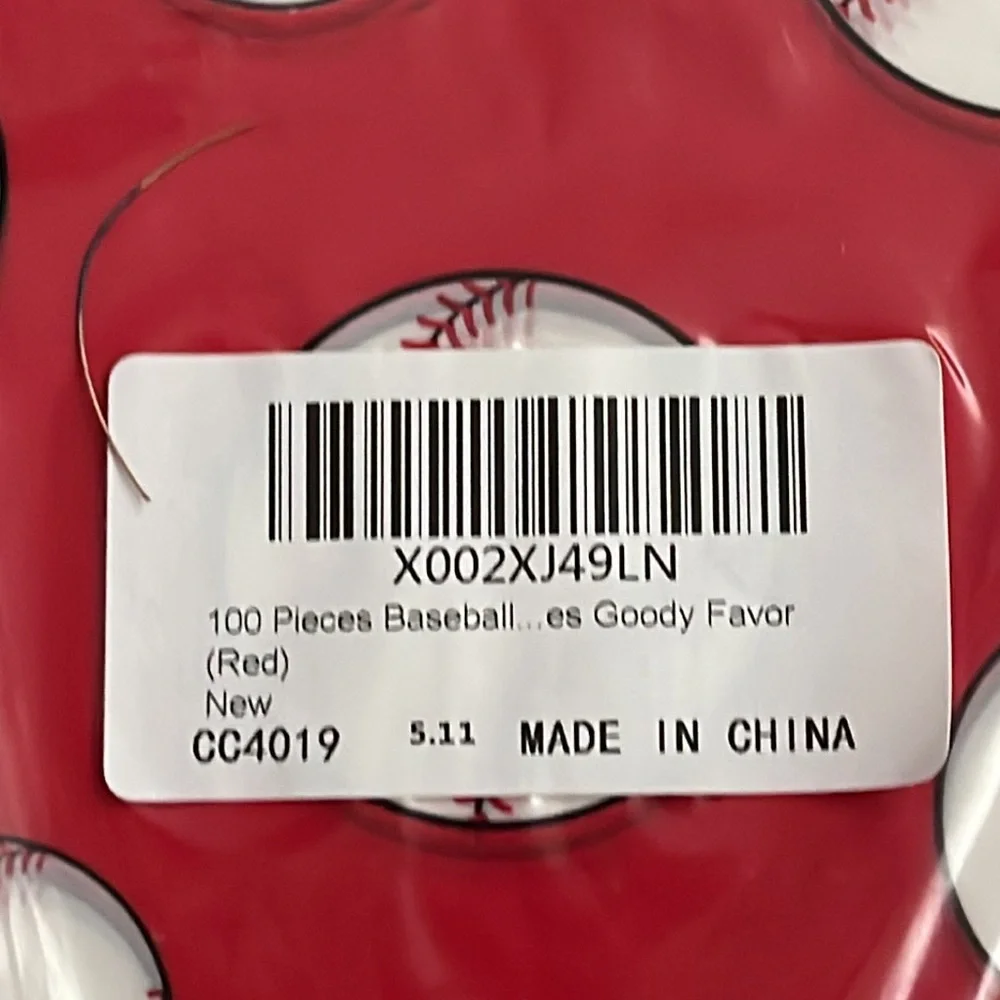 New baseball goody bags pack of 100